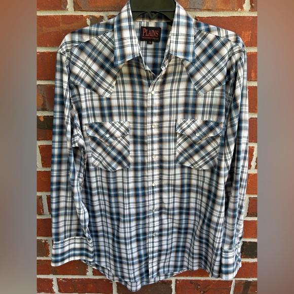 Chemise Femme Plains Western Wear – XL – Manches Courtes – Col Rayé – Occasion